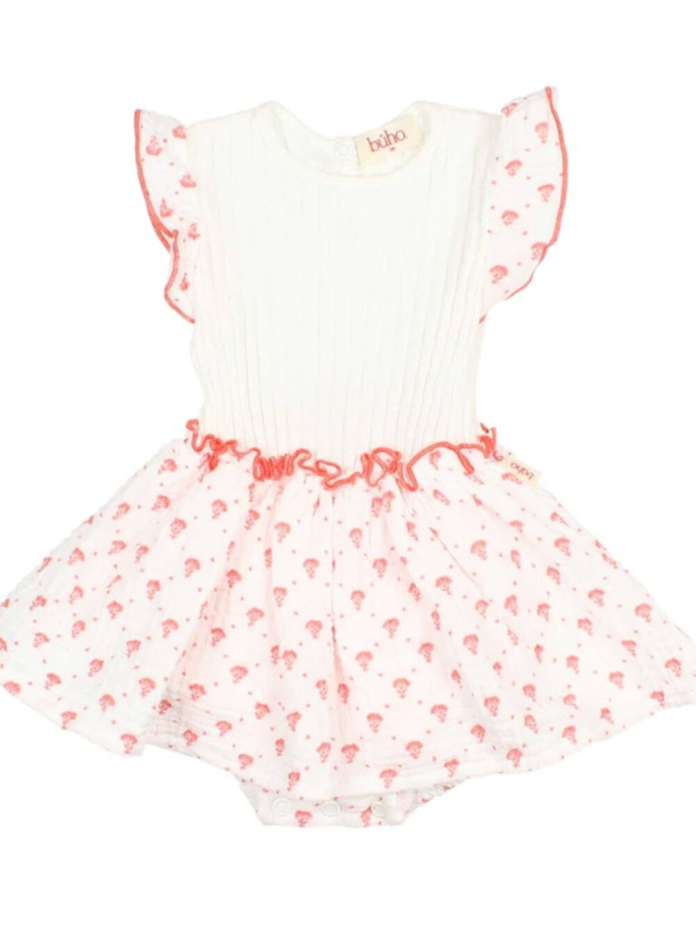 NEW Buho Baby Bali Combi Dress Coral